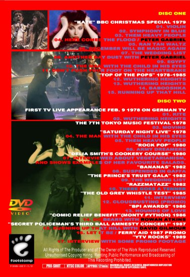 Kate Bush Feat.Peter Gabriel & David Gilmour / TV COMPILE 1978-1989 (2DVDR)