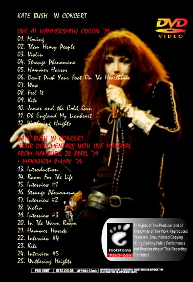 KATE BUSH / IN CONCERT 1979 (1DVDR)