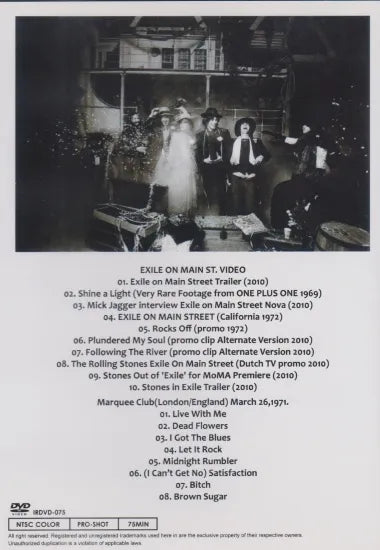 THE ROLLING STONES / EXILE ON MAIN ST. VIDEO (1DVDR)