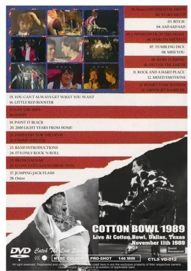 THE ROLLING STONES / COTTON BOWL 1989 (1DVDR)