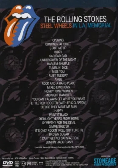 THE ROLLING STONES / STEEL WHEELS IN L.A. MEMORIAL (1DVDR)