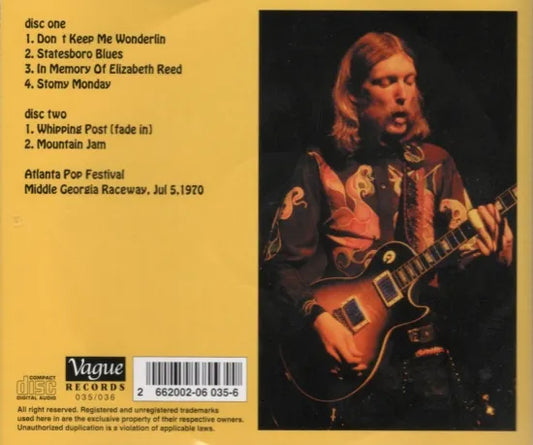 ALLMAN BROTHERS BAND / IN MEMORY OF THE WEEKEND JULY 5, 1970 (2CD)