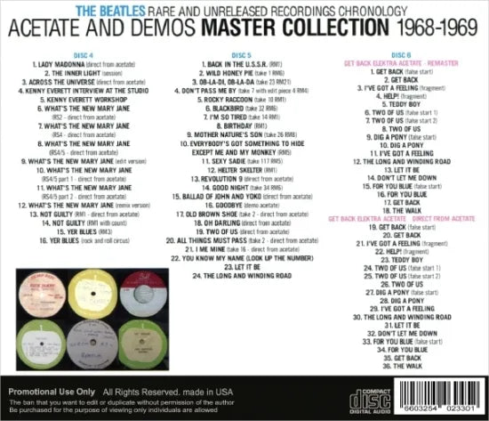 THE BEATLES / ACETATE AND DEMOS MASTER COLLECTION 1968-1969 (3CD)