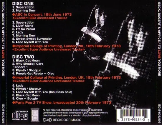 BECK, BOGERT & APPICE / TO LOVE YOU MORE (2CD)
