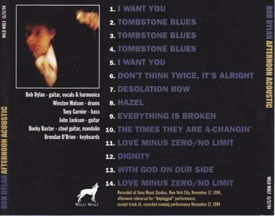 BOB DYLAN / AFTERNOON ACOUSTIC (1CD)