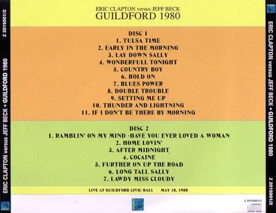 ERIC CLAPTON VS JEFF BECK / GUILDFORD 1980 (2CD)