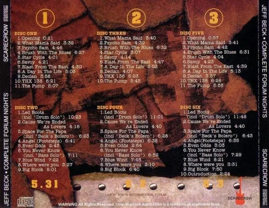 JEFF BECK / COMPLETE FORUM NIGHTS (6CD)