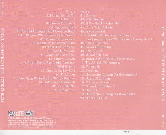 KEITH RICHARDS / THE HONEYMOON TAPES KEITH TO THE HIGHWAY 2 (2CD)