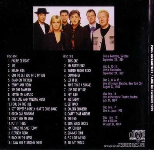 PAUL McCARTNEY / LIVE IN SWEDEN 1989 (2cd paper)