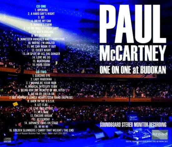 PAUL McCARTNEY / ONE ON ONE LIVE AL BUDOKAN THE ARENA 2017 (2CD)