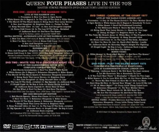 QUEEN / FOUR PHASES LIVE IN THE 70'S (4DVDR)