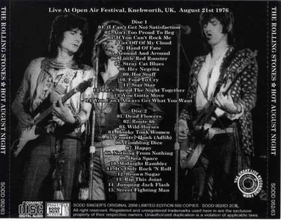 THE ROLLING STONES / HOT AUGUST NIGHT (2CD)