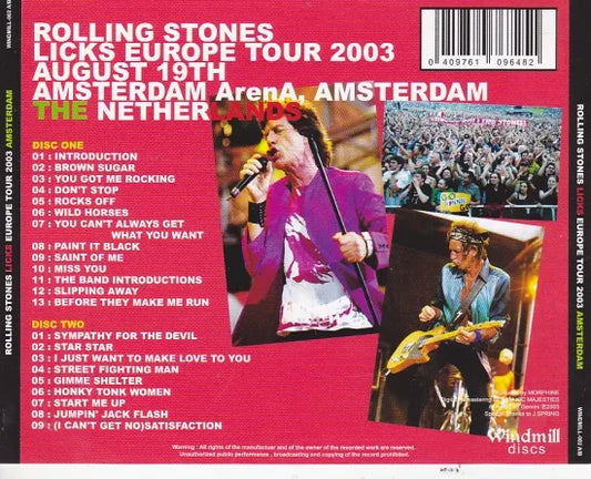 THE ROLLING STONES / LICKS EUROPE TOUR 2003 AMSTERDAM (2CD)