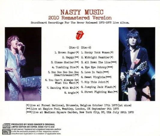 THE ROLLING STONES / NASTY MUSIC 2010 REMASTERED (2CD)