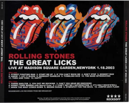 THE ROLLING STONES / THE GREAT LICKS LIVE AT MSG 2003 (2CD)