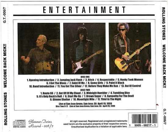 THE ROLLING STONES / WELCOME BACK MICK!! (2CD)