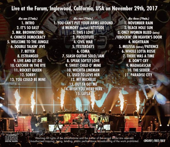 GUNS N' ROSES / Maximum Homecoming (3CD) NOT IN THIS LIFETIME US Tour Soundboard