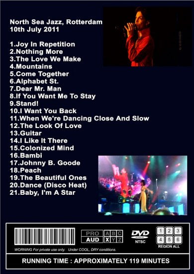 PRINCE / NORTH SEA JAZZ FESTIVAL 2011 NIGHT 1-3 DEFINITIVE EDITION (3DVDR)