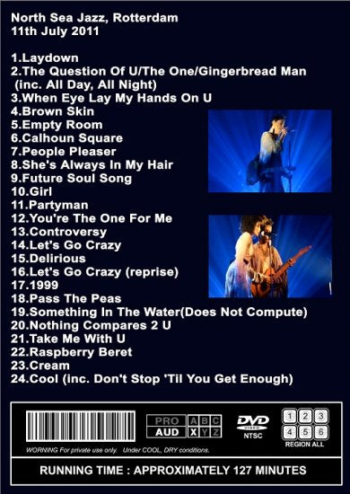 PRINCE / NORTH SEA JAZZ FESTIVAL 2011 NIGHT 1-3 DEFINITIVE EDITION (3DVDR)
