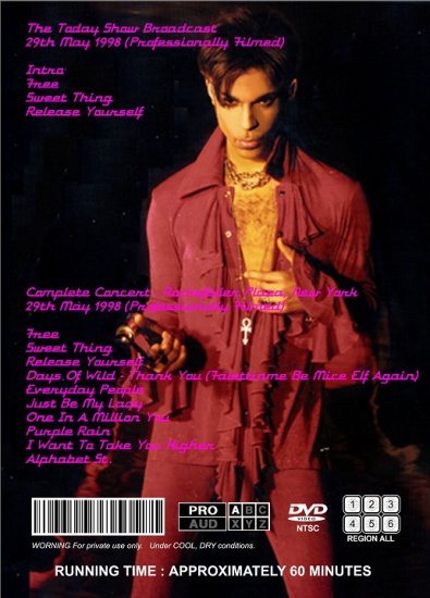 PRINCE / ROCKFELLER 1998 PRO-SHOT COMPLETE (1DVDR)