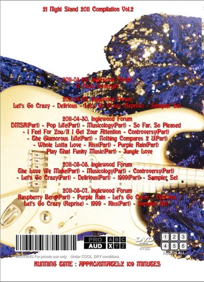 PRINCE / 2011 INGLEWOOD 21 NIGHT STAND 2011 COMPILATION 1-3 (3DVDR)