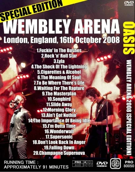 OASIS / WEMBLEY ARENA,LONDON 2008 (1DVDR)