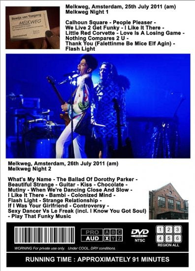 PRINCE / MELKWEG 2NIGHTS 2011 WHAT'S MY NAME ? (1DVDR)