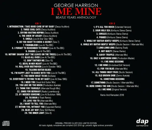 GEORGE HARRISON / I ME MINE BEATLE YEARS ANTHOLOGY (2CD)