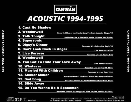 OASIS / ACOUSTIC 1994-1995 (1CDR)