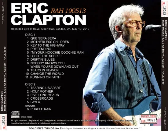 ERIC CLAPTON / RAH 190513 LIVE AT ROYAL ALBERT HALL 2019 (2CDR)