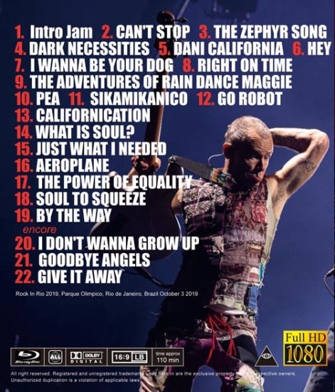 RED HOT CHILI PEPPERS / Rock In Rio 2019 (1BDR)