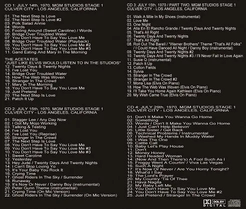 ELVIS PRESLEY / ELVIS MGM 1970 (4CDR)