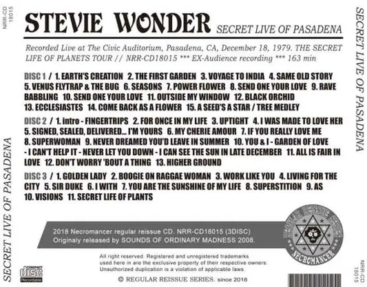 STEVIE WONDER / SECRET LIVE OF PASADENA (3CDR)