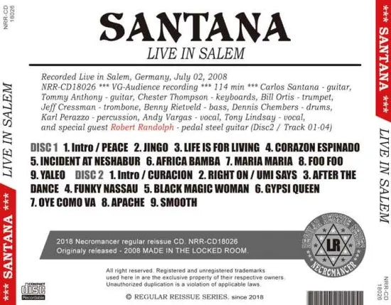 SANTANA / LIVE IN SALEM (2CDR)