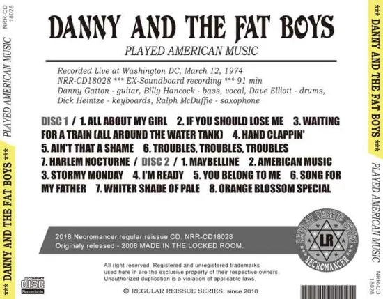 DANNY AND THE FAT BOYS / PLAYED AMERICAN MUSIC (2CDR)