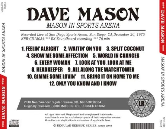 DAVE MASON / MASON IN SPORTS ARENA (1CDR)