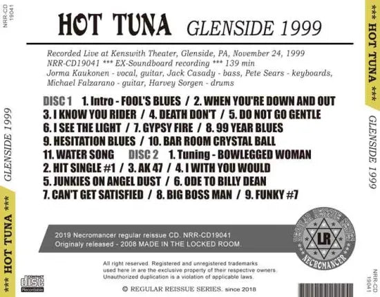 HOT TUNA / GLENSIDE 1999 (2CDR)