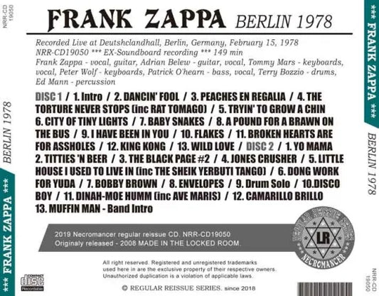 FRANK ZAPPA / BERLIN 1978 (2CDR)