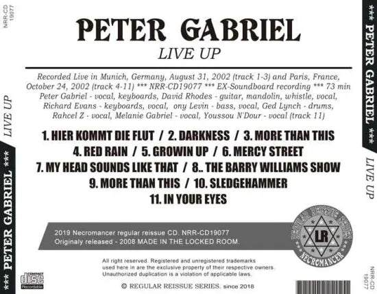 PETER GABRIEL / LIVE UP (1CDR)
