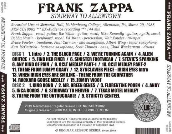 FRANK ZAPPA / STAIRWAY TO ALLENTOWN (2CDR)