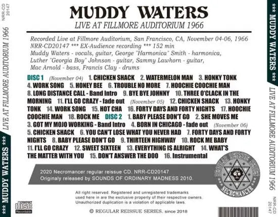 MUDDY WATERS / LIVE AT FILLMORE AUDITORIUM 1966 (2CDR)