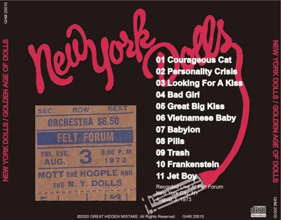 NEW YORK DOLLS / GOLDEN AGE OF DOLLS (1CDR)