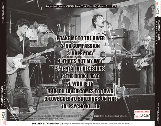 TALKING HEADS / LIVE AT CBGB 1977 (1CDR)
