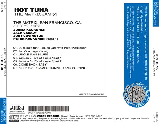 HOT TUNA / THE MATRIX JAM 69 (1CDR)