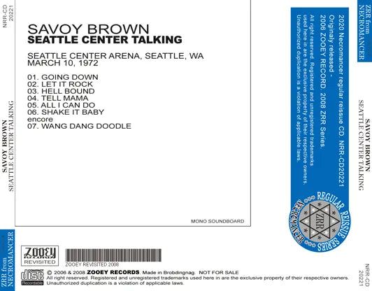 SAVOY BROWN / SEATTLE CENTER TALKING (1CDR)