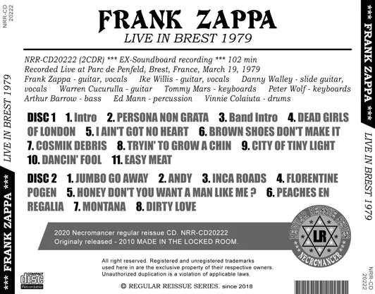FRANK ZAPPA / LIVE IN BREST 1979 (2CDR)
