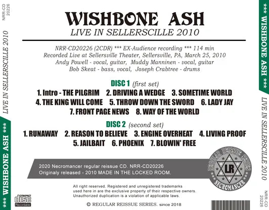 WISHBONE ASH / LIVE IN SELLERSCILLE 2010 (2CDR)