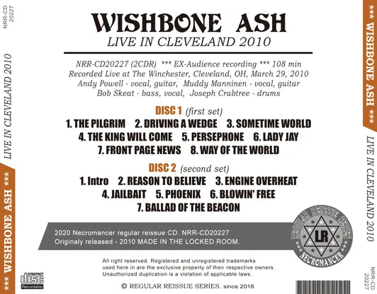 WISHBONE ASH / LIVE IN CLEVELAND 2010 (2CDR)