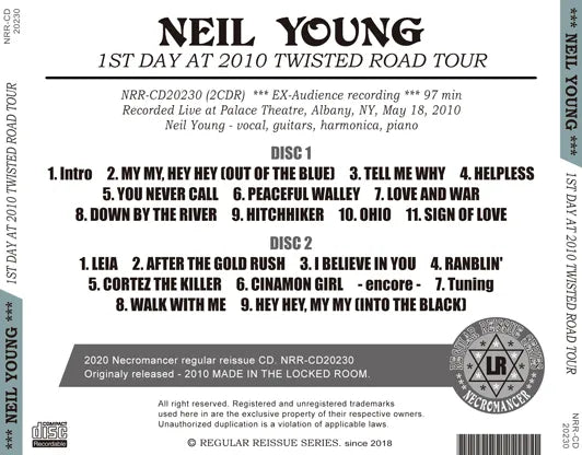 NEIL YOUNG / 1ST DAY AT 2010 TWISTED ROAD TOUR (2CDR)
