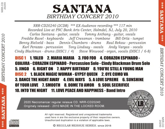 SANTANA / BIRTHDAY CONCERT 2010 (2CDR)